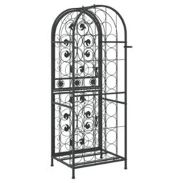 Berkfield Wine Rack For 41 Bottles Black 45X36X120 Cm Wrought Iron - thumbnail 5
