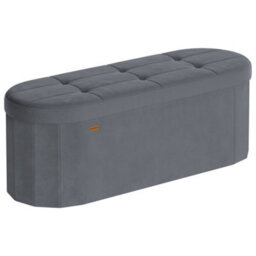 LEDREM Storage Ottoman Bench, Storage Chest, Folding Foot Rest Stool, Easy Assembly, For Living Room, Entryway, Bedroom, Velvet Fabric - thumbnail 2