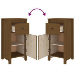 Berkfield Rustic Sideboard Honey Brown 40X35X80 Cm Solid Wood Pine - thumbnail 7