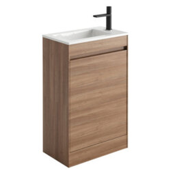 Plum&clay Rigel Natural Oak Floor Standing Cloakroom Vanity Unit With Resin Basin (W)55Cm (H)87Cm - thumbnail 1