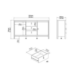 Wyld Haus Wildberry Sideboard In Natural Oak Finish, 2 Doors 3 Drawers - thumbnail 9