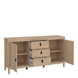Wyld Haus Wildberry Sideboard In Natural Oak Finish, 2 Doors 3 Drawers - thumbnail 6