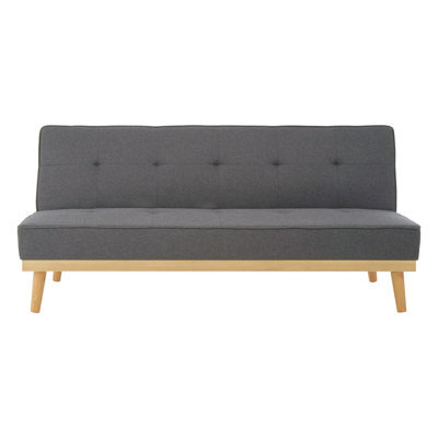 Orsina 3 Seat Grey Sofa Bed, Comfy Padded Velvet Seat, Built To Last Bedroom Sofa, Easy To Clean Lounge Sofa - image 1