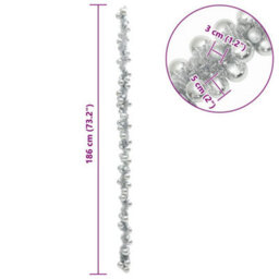 Vidaxl Christmas Ball Garland Silver 186 Cm Polystyrene - thumbnail 3