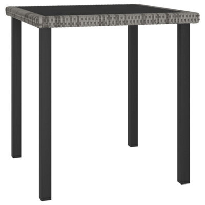 Walplus Garden Dining Table Grey 70X70X73 Cm Poly Rattan - image 1