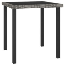 Walplus Garden Dining Table Grey 70X70X73 Cm Poly Rattan
