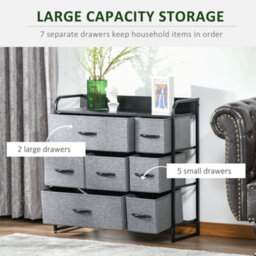 Wyld Haus Lizi Grey 7-Drawer Foldable Fabric And Metal Storage Chest - 80W X 29D X 78.5H Cm - thumbnail 7