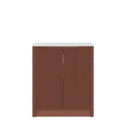 Royal Bathrooms Avenza 700mm Terracotta Clay Floor Standing Bathroom Vanity Unit 2 Door Carrara White Undrilled Worktop & No Basin - thumbnail 6