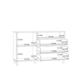 Wyld Haus Osaka Mauvella Oak & Cream 3-Drawer Chest With 1 Door - thumbnail 7