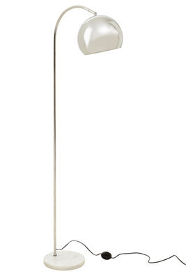 Orsina Chrome Arched Floor Lamp, White Marble Base Standing Light, Adjustable Dome Shade Floor Lamp For Living Room - image 1