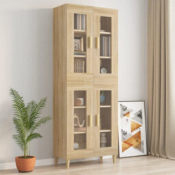 Berkfield Hanging Wall Cabinet Sonoma Oak 69.5X34X90 Cm - thumbnail 9