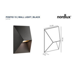 Nordlux Pontio Outdoor Aluminium Wall Light Weatherproof Black,mains - thumbnail 5