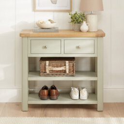 The Furniture Market Marbury Sage Green Painted 2 Drawer Hall Console Table - thumbnail 2