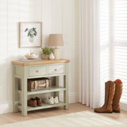 The Furniture Market Marbury Sage Green Painted 2 Drawer Hall Console Table - thumbnail 3