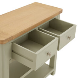 The Furniture Market Marbury Sage Green Painted 2 Drawer Hall Console Table - thumbnail 6
