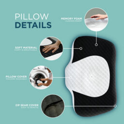 DMD Collective Cervical Memory Foam Neck Pillow For Side Sleepers, Orthopaedic Pillows For Back And Stomach Sleepers - thumbnail 6