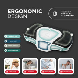 DMD Collective Cervical Memory Foam Neck Pillow For Side Sleepers, Orthopaedic Pillows For Back And Stomach Sleepers - thumbnail 4