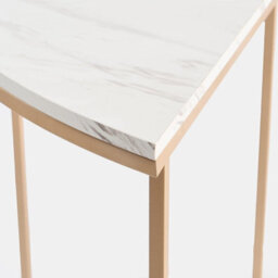 OHS Marble Console Table Bed Side Semi Circle Bedroom Office Wall Coffee Living Room - thumbnail 6