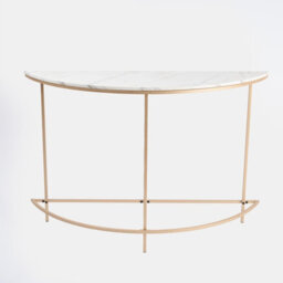 OHS Marble Console Table Bed Side Semi Circle Bedroom Office Wall Coffee Living Room - thumbnail 4