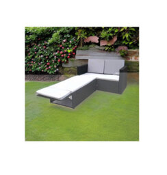 Evre 2 Seat Outdoor Rattan Garden Love Bed Furniture Set Black With Weatherproof Cover - Inc Weekend Delivery - thumbnail 5
