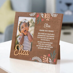 History & Heraldry Pre-Personalised Picture Frame With Child's Name And Meaning - Eliza - For 8.5 X 11Cm Photo - Over 90 Titles Available - thumbnail 2