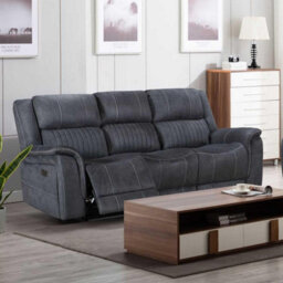 Furnishings For Less UK Cassandra 3 + 2 Electric Recliner Sofa Set Grey Fabric Usb - thumbnail 3