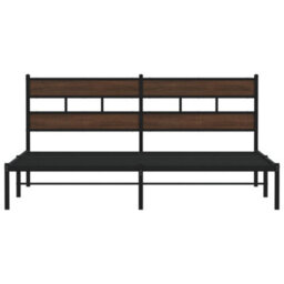 Berkfield Bed Frame Without Mattress With Headboard Brown Oak 183X213 Cm - thumbnail 4