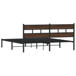Berkfield Bed Frame Without Mattress With Headboard Brown Oak 183X213 Cm - thumbnail 6
