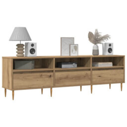 Berkfield Sturdy Tv Cabinet Artisan Oak 150X30X44.5 Cm Engineered Wood - thumbnail 1