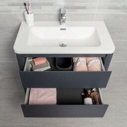 Plum&clay Sutton Blue Grey Floor Standing Bathroom Vanity Unit With Integrated Resin Basin (W)790mm (H)830mm - thumbnail 6