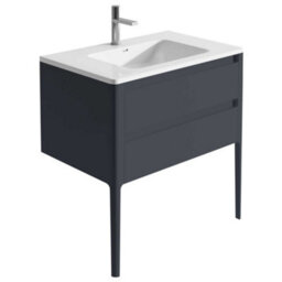 Plum&clay Sutton Blue Grey Floor Standing Bathroom Vanity Unit With Integrated Resin Basin (W)790mm (H)830mm