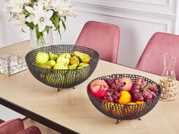 Beliani Set Of 2 Bowls Krukut Metal Black - thumbnail 2