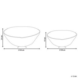 Beliani Set Of 2 Bowls Krukut Metal Black - thumbnail 3
