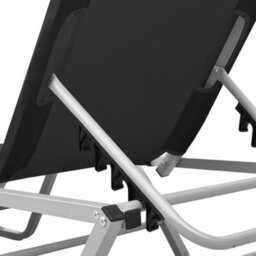 Berkfield Sun Lounger Aluminium And Textilene Black - thumbnail 7