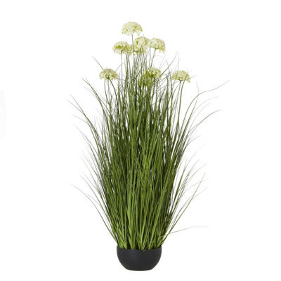 Hill Interiors Allium Artificial Potted Plant White (One Size) - image 1