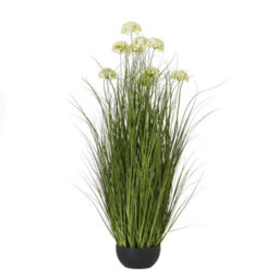 Hill Interiors Allium Artificial Potted Plant White (One Size) - thumbnail 1