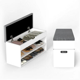 Shoe Storage Bench Padded Seat Organiser - thumbnail 1