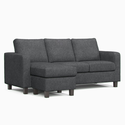 Furnishings For Less UK York Grey Turin Fabric Reversible L Shaped 3 Seater Corner Sofa - image 1
