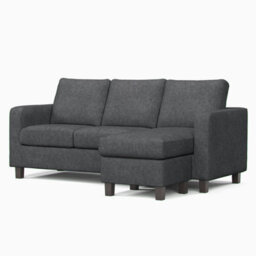 Furnishings For Less UK York Grey Turin Fabric Reversible L Shaped 3 Seater Corner Sofa - thumbnail 2