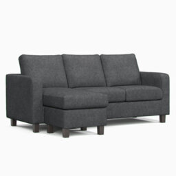 Furnishings For Less UK York Grey Turin Fabric Reversible L Shaped 3 Seater Corner Sofa - thumbnail 1