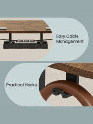 Vasagle 140 X 80 Cm Height Adjustable Desk, Electric Standing Desk With Usb C Port, Sedentary Reminder, Rustic Brown - thumbnail 8