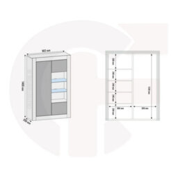 Display Cabinet Arcadia 140Cm - Black With Gloss Doors And Led Lights - thumbnail 4