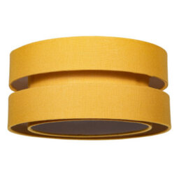 Happy Homewares Contemporary 14 Ochre Linen Fabric Triple Tier Ceiling Pendant Lamp Shade - thumbnail 2