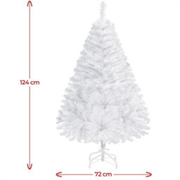 Yaheetech 4Ft Spruce Artificial Christmas Tree With Foldable Stand White - thumbnail 3