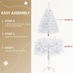 Yaheetech 4Ft Spruce Artificial Christmas Tree With Foldable Stand White - thumbnail 4