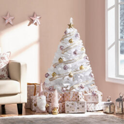 Yaheetech 4Ft Spruce Artificial Christmas Tree With Foldable Stand White