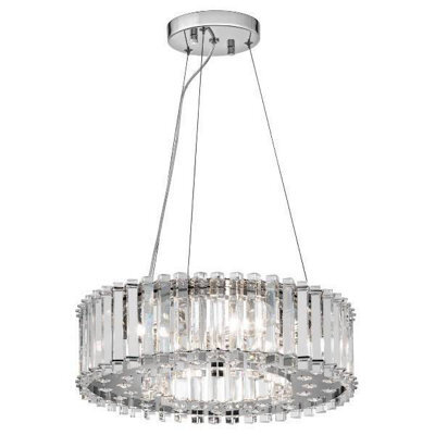 Luminosa Lighting Luminosa Crystal Skye 6 Light Ceiling Pendant Chrome With Crystals, G9