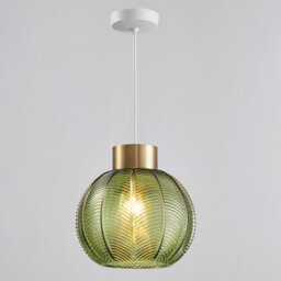 Harper Living Green Glass Easy Fit Pendant Shade, 21Cm Diameter