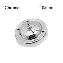 Modern Chrome Ceiling Rose 105mm With Hook Heavy Duty Decorative Light Pendant Cover Canopy For Ceiling Lights Lamps Chandeliers