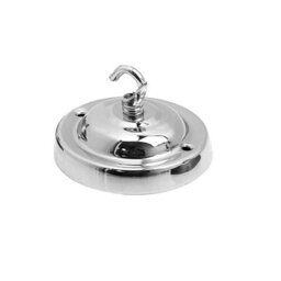 Modern Chrome Ceiling Rose 105mm With Hook Heavy Duty Decorative Light Pendant Cover Canopy For Ceiling Lights Lamps Chandeliers - thumbnail 7